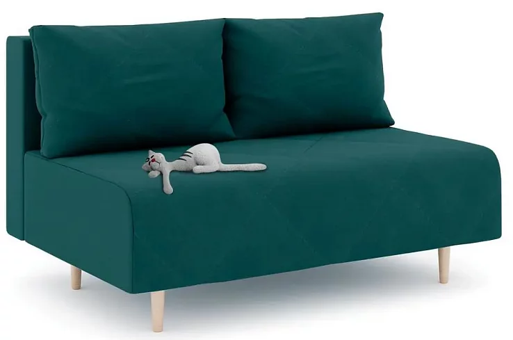 Диван Милли мини 2-х местный без локтей, Зеленый
