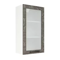 Шкаф верхний со стеклом (премьер) ШВС 500Н Нувель (бетон коричневый) 