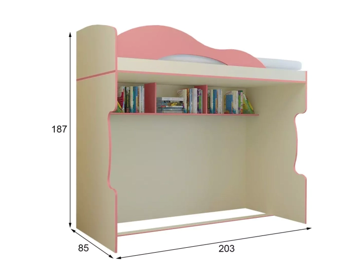 ф98 Кровать 2 этаж Радуга дизайн 2 размеры