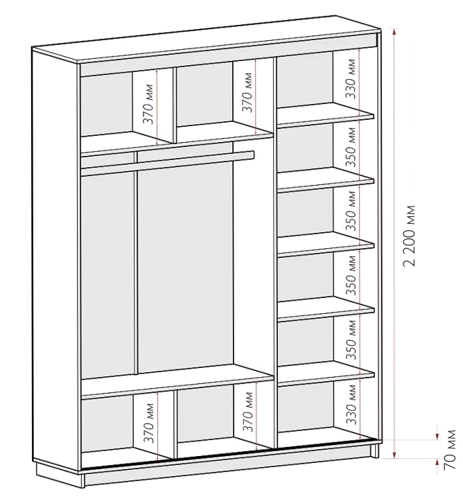 Шкаф-купе D3-01 схема