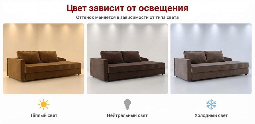 Прямой диван Николь Лофт, Коричневый