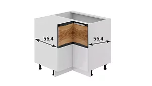 Шкаф напольный угловой с углом 90° Фэнтези (Вуд) Белый 