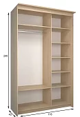 Шкаф-купе Эконом Миллениум 1468х2400х573 1 зеркало Бежевый
