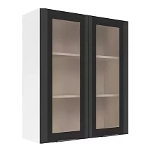 Шкаф верхний со стеклом (премьер) ШВС 800H Норд (софт черный) 
