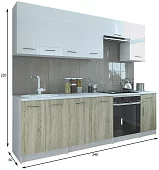 Кухня Альба 2400 СП Белый