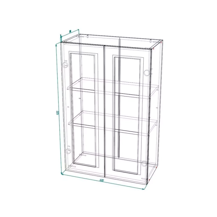 ф119 Шкаф верхний со стеклом (премьер) ШВС 600Н София Норд стекло схема
