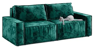Прямой диван Лофт Бархат Еврокнижка Зеленый
