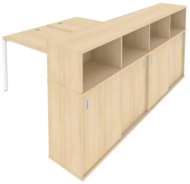 Рабочая станция с опорным шкафом-купе 4 Metal System Style, Бежевый