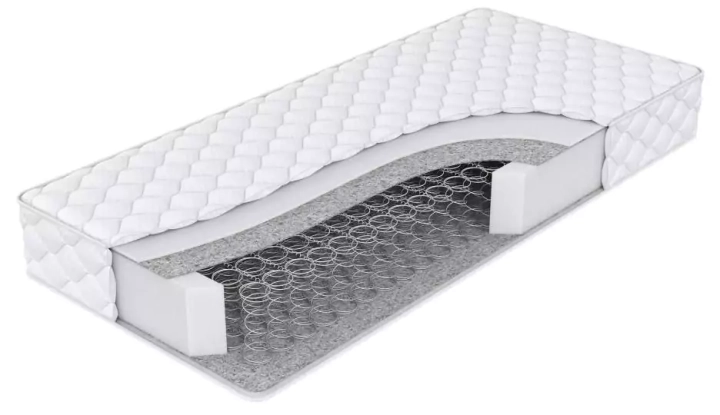 Кровать Gloss (Глосс) с Матрасом Divano Classic Зависимые пружины (Bonnelle) (Кровать с Матрасом), Белый