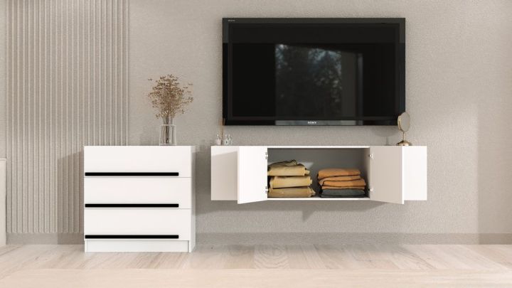 Комплект в гостиную Бастион 2.4 м, Белый