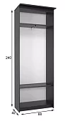 Шкаф-купе Эконом Миллениум 884х2400х423 зеркало Коричневый