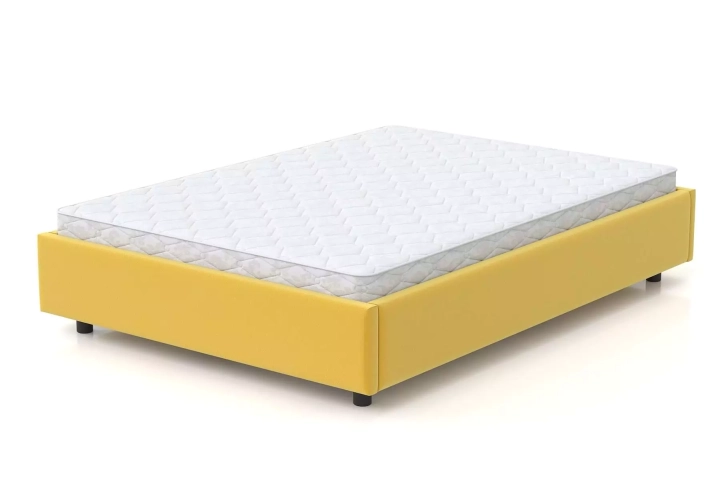 Мягкая кровать SleepBox 140 без изголовья, Желтый