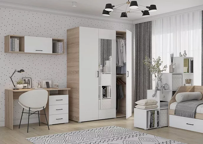 Шкаф Квадро 3-х ств 1500, Белый