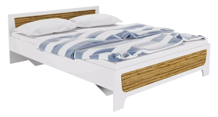Кровать Милана с матрасом Divano Classic Зависимые пружины (Bonnelle), Белый