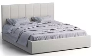 Кровать двуспальная Афина 3 160 с ПМ экокожа белая