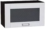Шкаф верхний горизонтальный остекленный Лофт 600 Snow Veralinga/Венге