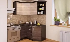 Кухня Венеция угловая глянец мдф на заказ Коричневый