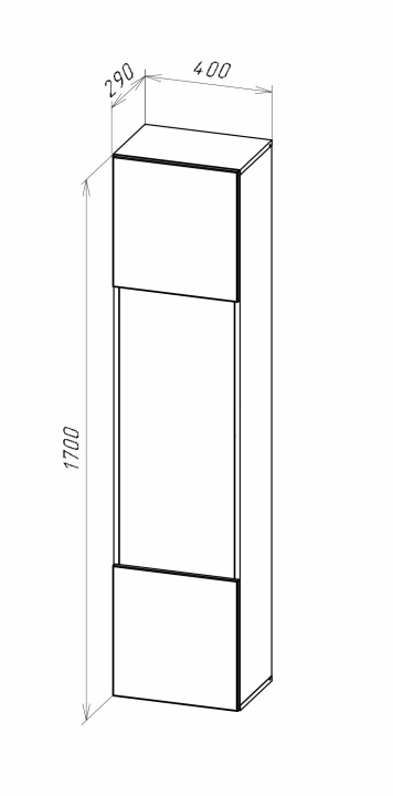 Шкаф навесной Point (Поинт) Тип-42, Черный