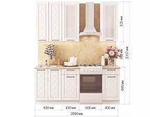 Модульная кухня Барселона 1.4м (белое дерево) Белый