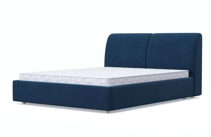 ф327а Мягкая кровать Бекка (синяя)