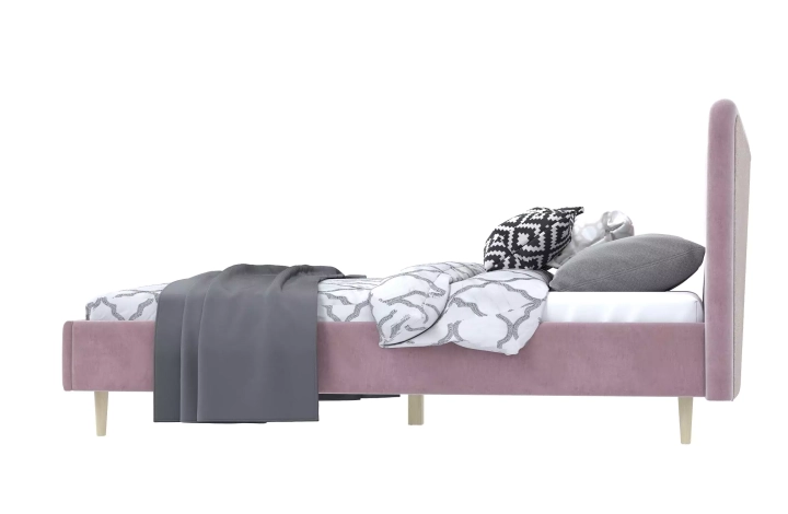 Мягкая кровать Финна 140 дизайн 7, Розовый