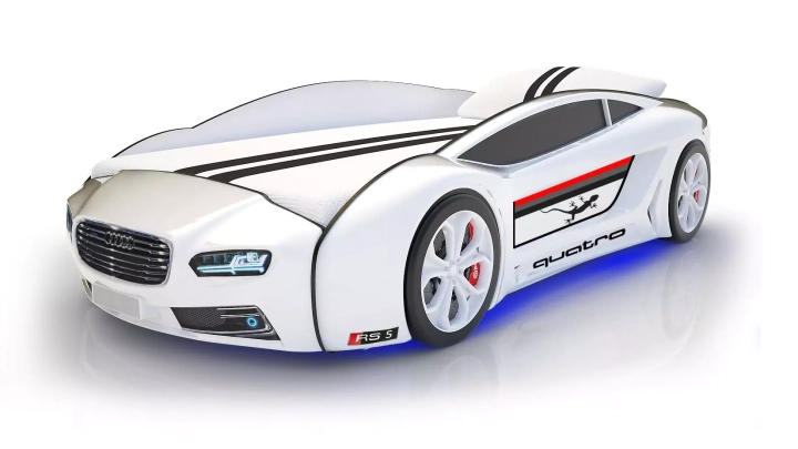 Кровать-машина Roadster Ауди с подъемным механизмом, Белый