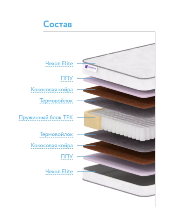 Матрас Дримлайн Eco Foam Hard TFK, Белый