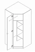 Угловой распашной шкаф Радуга