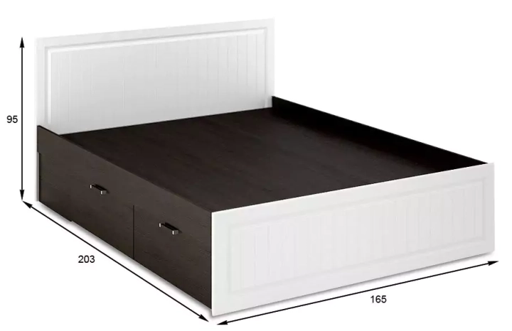 Кровать Прага КР-903 с ящиками (1,6м) (Кровати), Белый