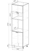 Шкаф-пенал ПДМ600-1Г1 Норд (софт торос графит) Серый