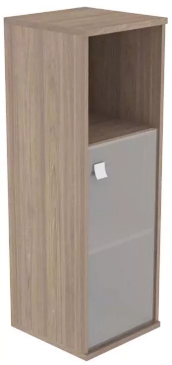 Шкаф средний узкий 1 низкая дверь стекло Style, Бежевый