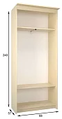 Шкаф-купе Эконом Миллениум 884х2400х573 зеркало Коричневый