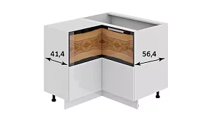Шкаф напольный нестандартный угловой с углом 90° Фэнтези (Вуд) Белый 
