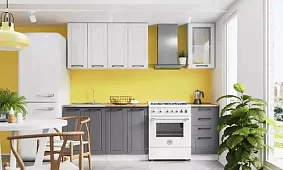 Модульная кухня Кёльн 1.6м (софт пломбир/софт маренго) Серый