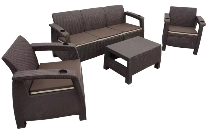 Комплект уличной мебели Yalta Terrace Triple Set, Шоколадный